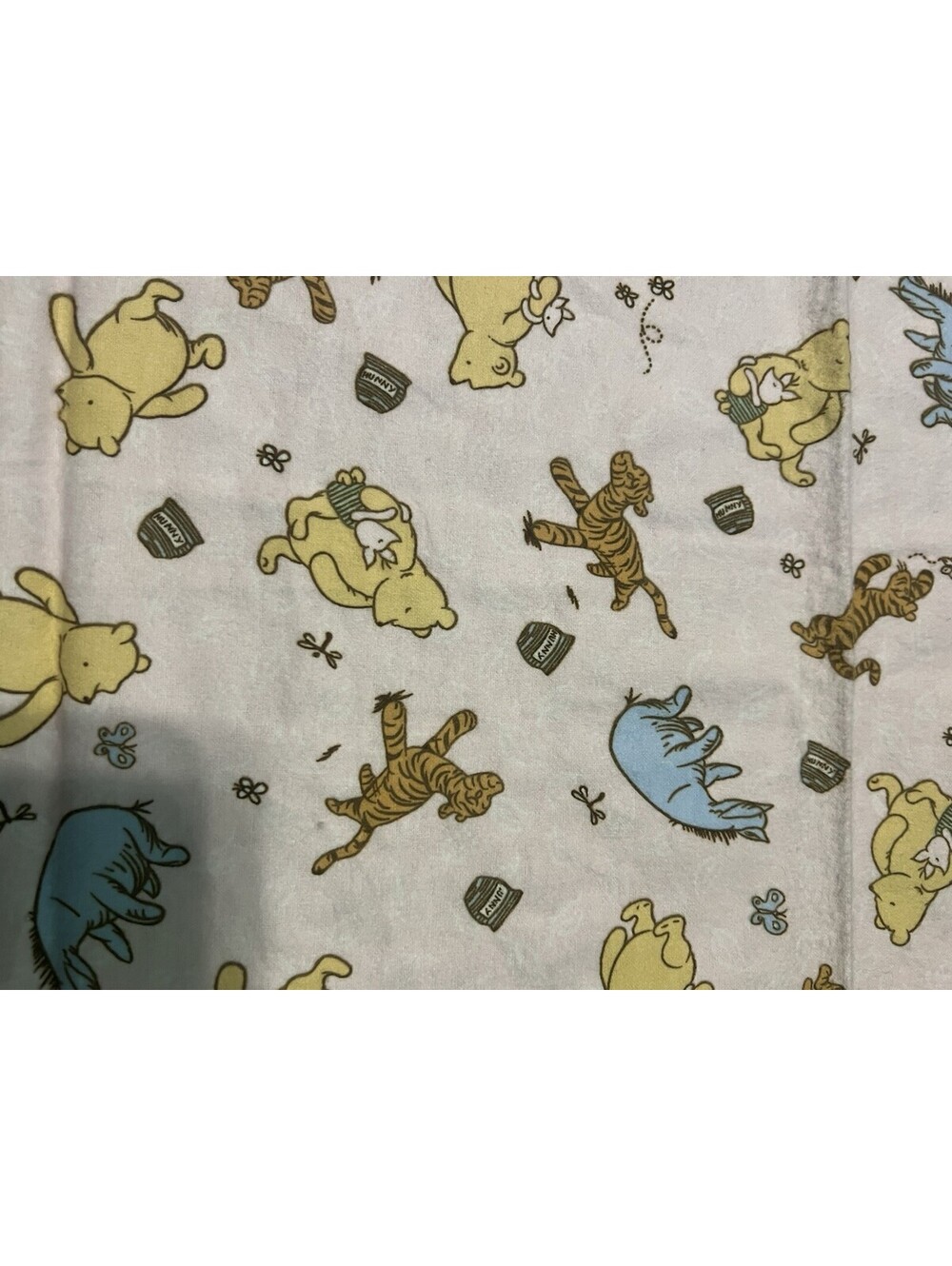 Vintage Disney Winnie the POOH Pink Flannel 100% Cotton Receiving Baby Blanket